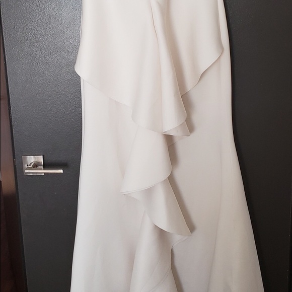 BRAND NEW..off shoulder shoulder scuba white dress - Picture 2 of 2